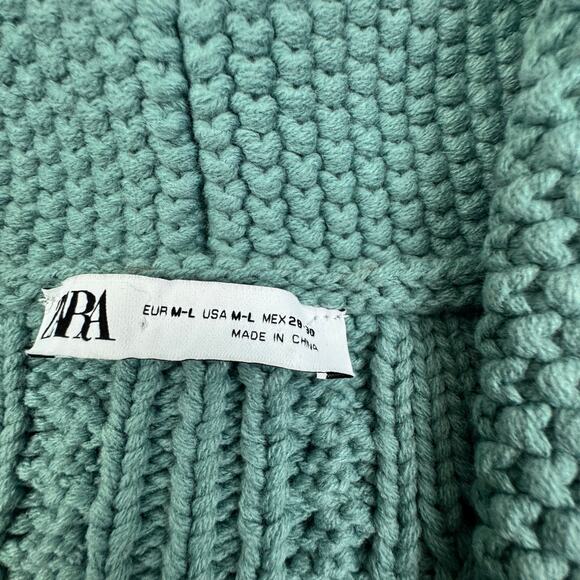 Zara Cable Knit Chunky Boxy Cropped Sleeveless Button Front Vest Women's M/L - Picture 4 of 5